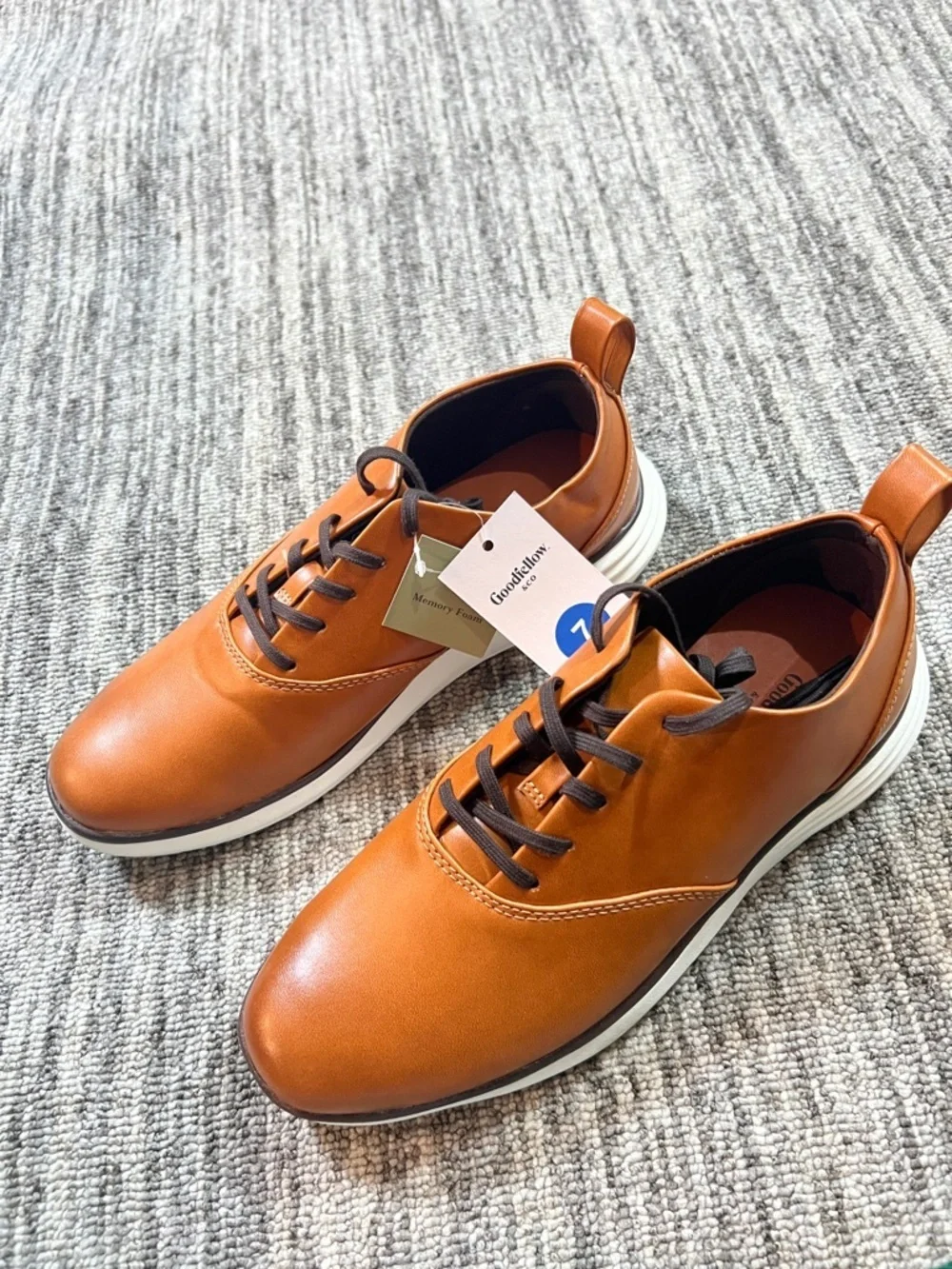 Goodfellow & Co Cognac Brown Lace-Up Oxfords Size 7